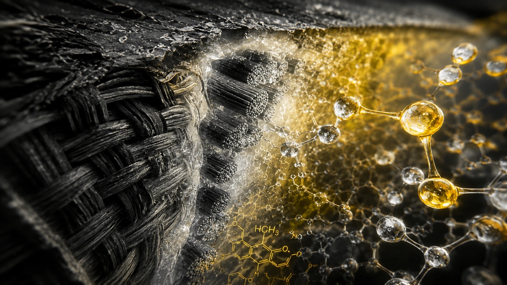 Composite material with carbon fiber weave and resin matrix
